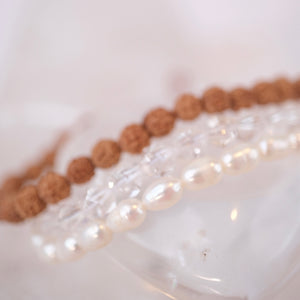YOGA Bracelet | Pearl, Herkimer Quartz, Rudraksha