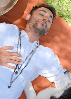 ADI YOGI Mala | Purpose & Protection | Map Stone, Onyx, Rudraksha