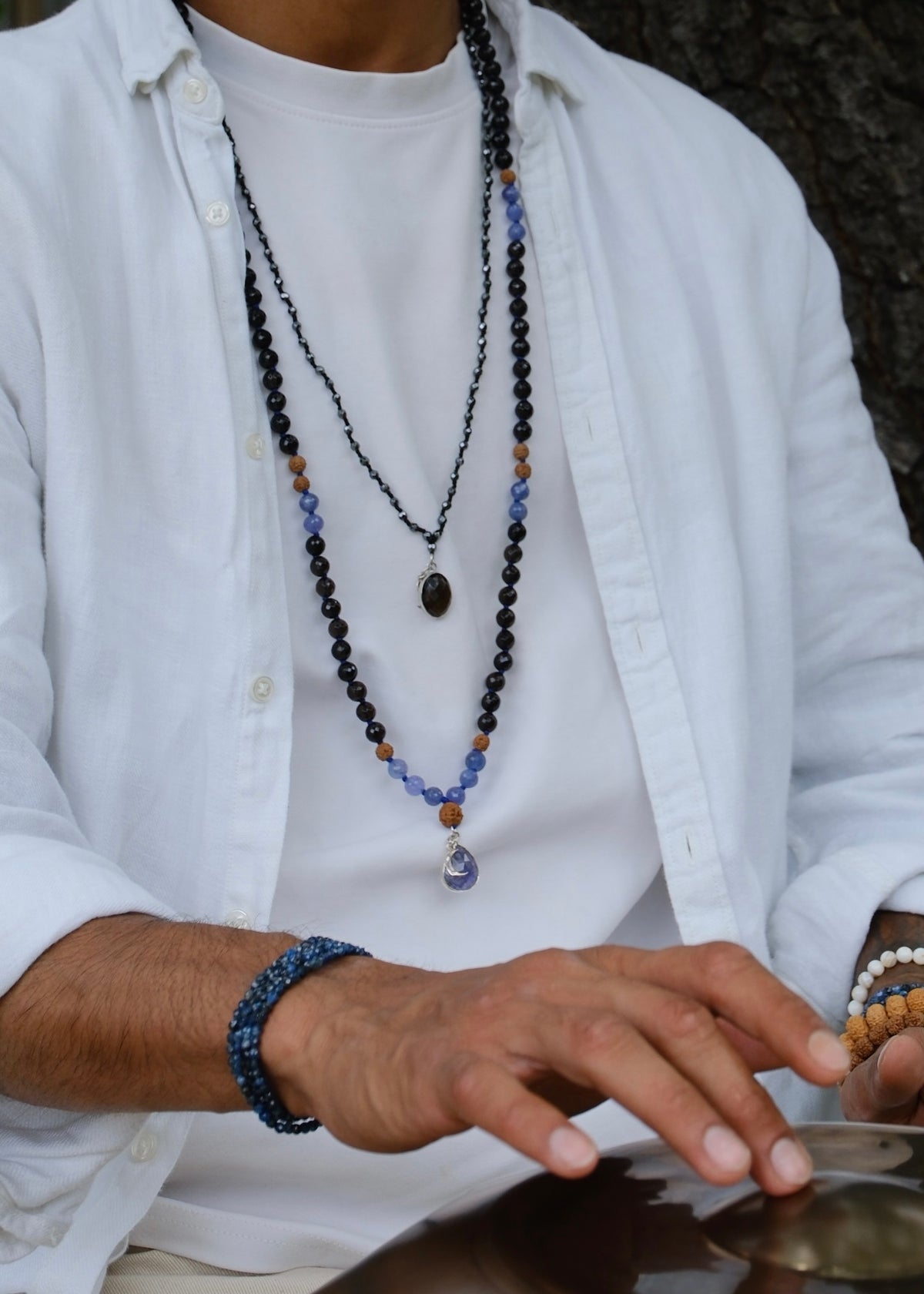 MAHADEV & the Third eye Mala | Tanzanite, Smoky Quartz & Rudraksha Mala