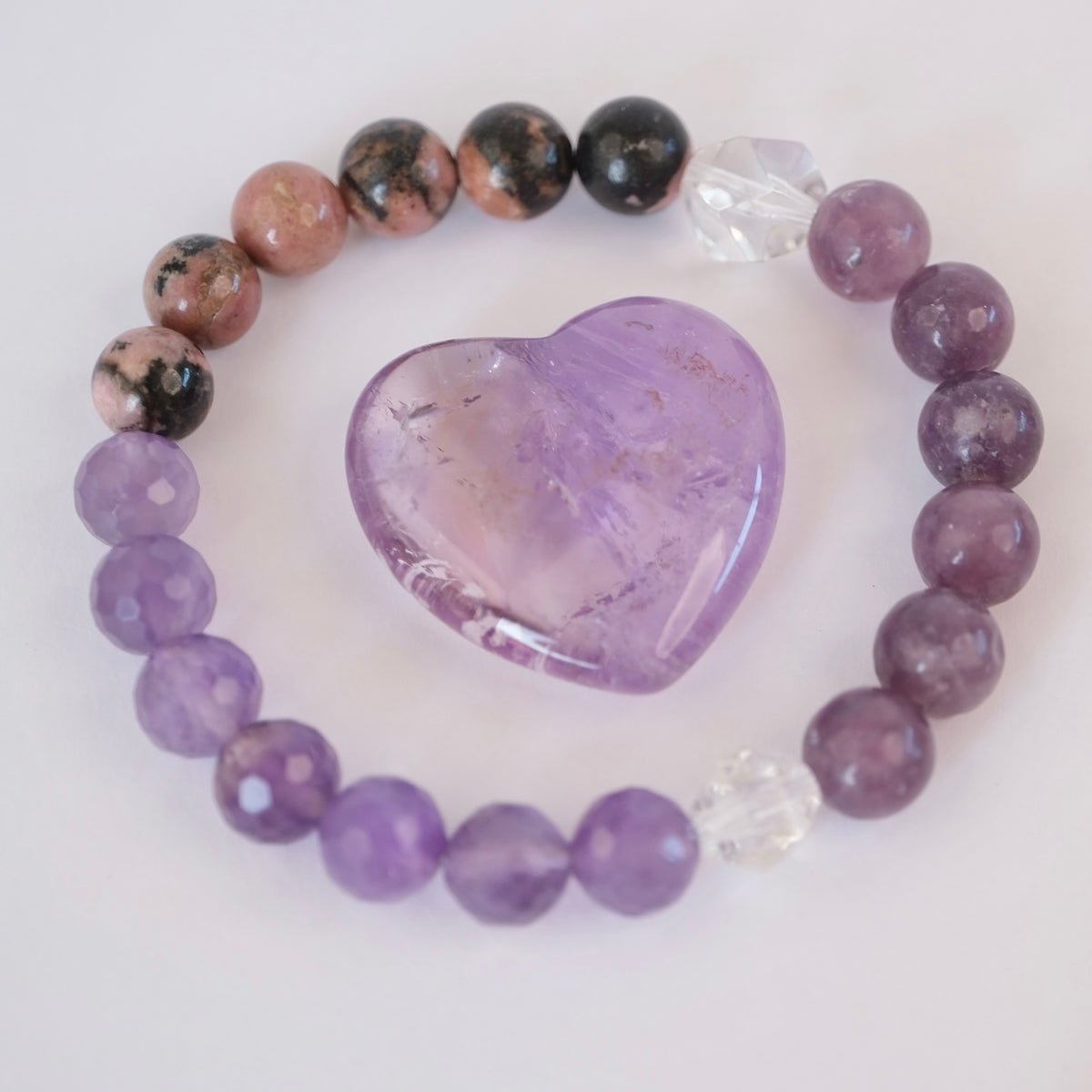 Aushadhi Devi ‘Restoring Wholeness’ | Amethyst, Lepidolite, Rhodonite & Herkimer
