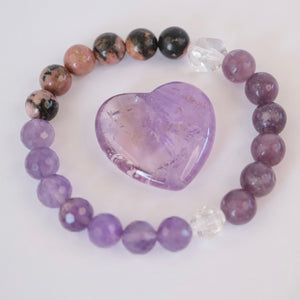 Aushadhi Devi ‘Restoring Wholeness’ | Amethyst, Lepidolite, Rhodonite & Herkimer