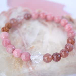 KARUNA Heary of Grace & Compassion | Thulite, Strawberry Quartz bracelet