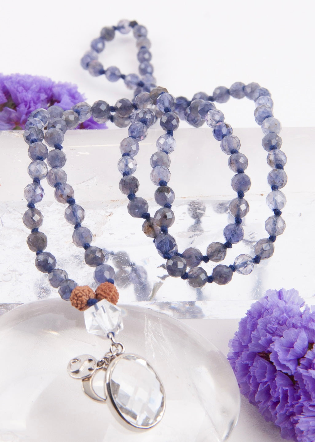 SHAMAN&#39;S Mala | Iolite, Himalayan Quartz, Herkimer, Rudraksha