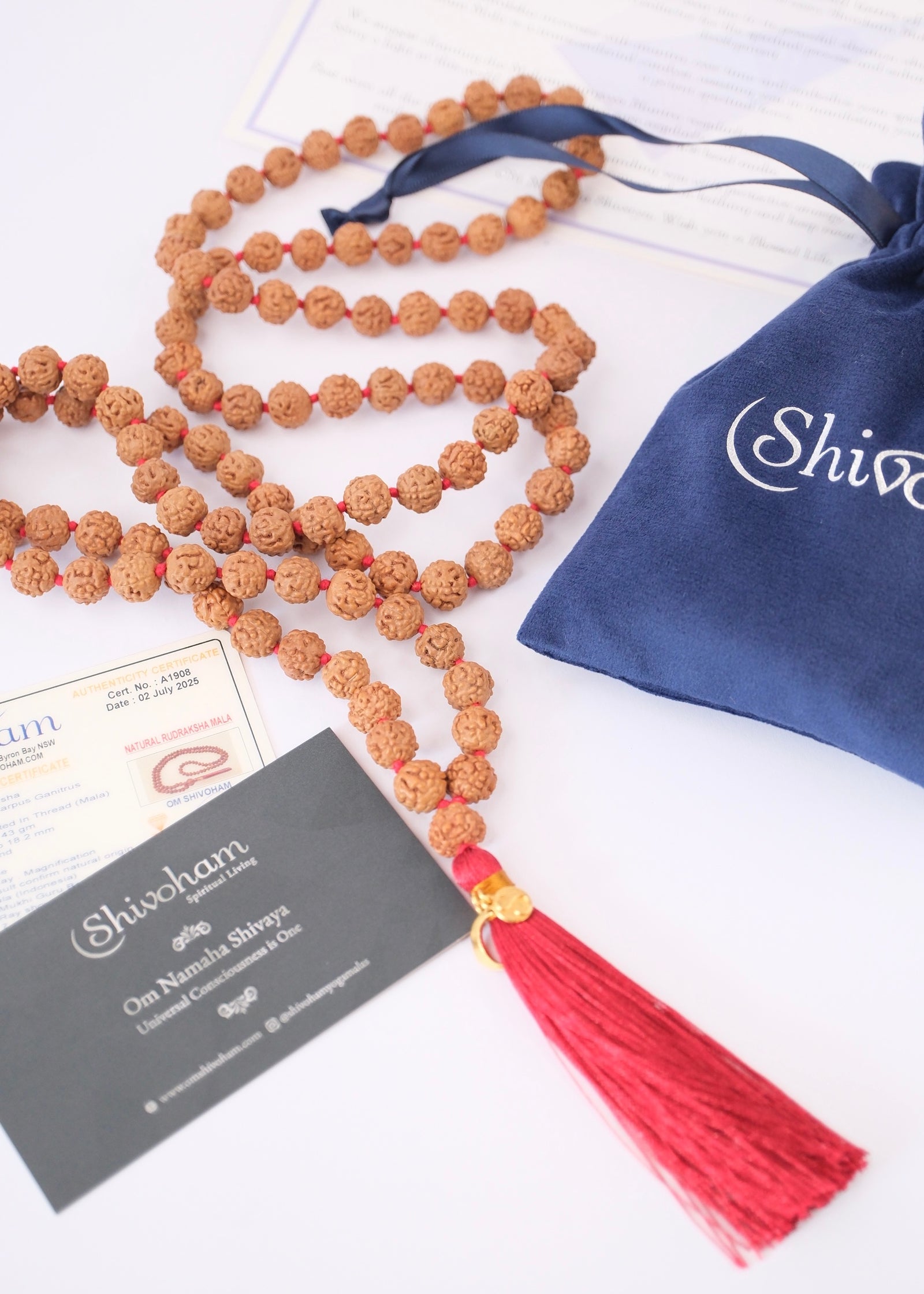 SHIVA Japa Mala | Large 10mm beads | Traditional Authentic Rudraksha Japa Mala