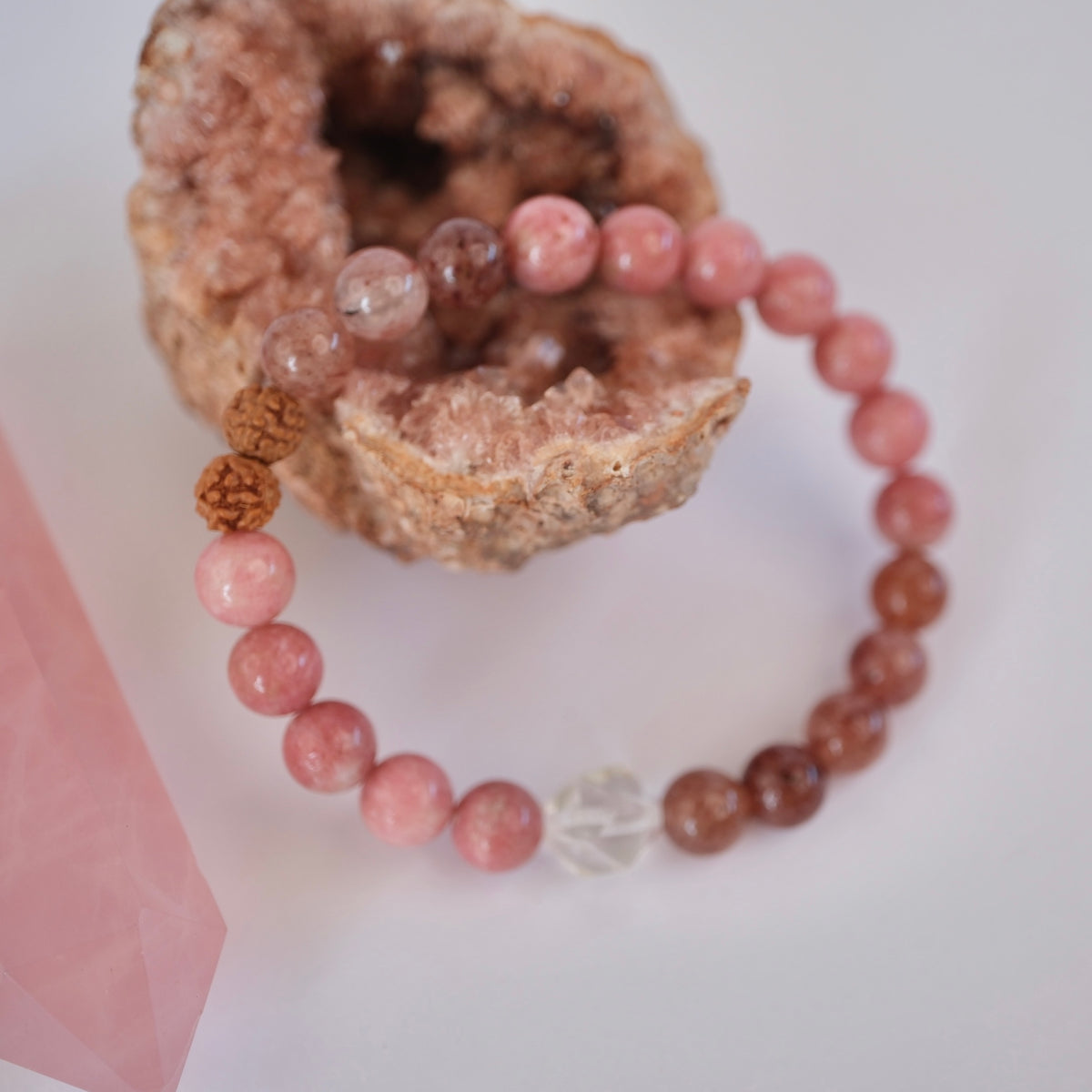 KARUNA Heary of Grace & Compassion | Thulite, Strawberry Quartz bracelet