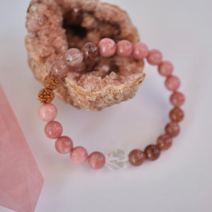 KARUNA Heary of Grace & Compassion | Thulite, Strawberry Quartz bracelet