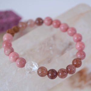 KARUNA Heary of Grace & Compassion | Thulite, Strawberry Quartz bracelet