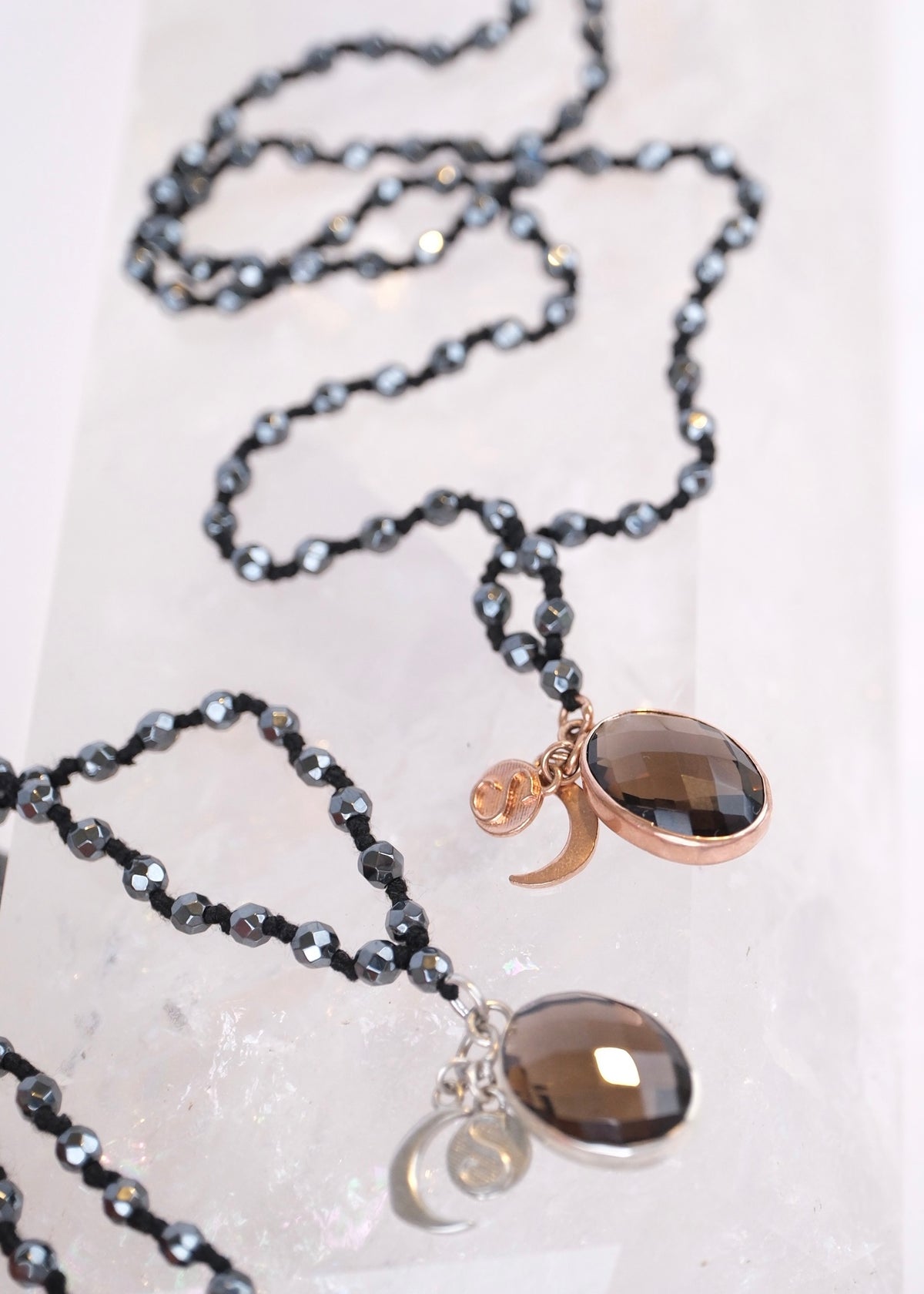 BHISHMA Knowledge Mala | Hematite & Smoky Quartz