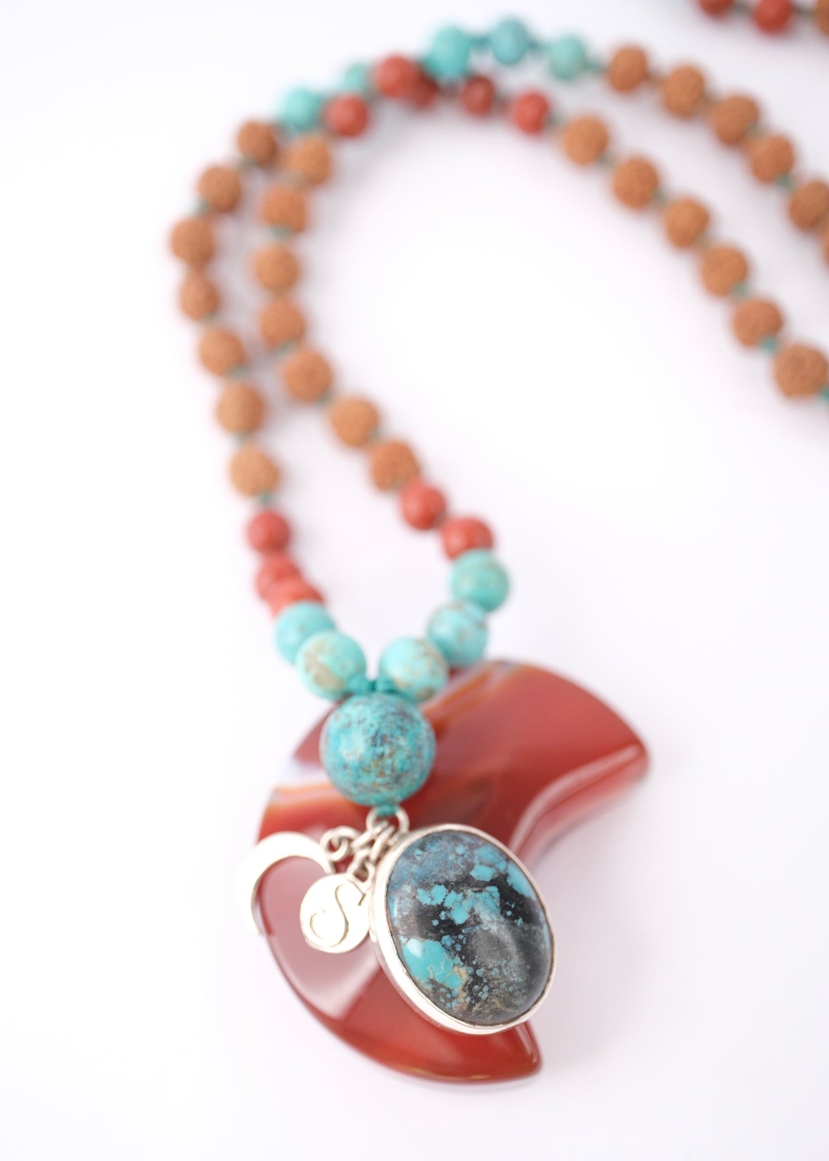 The TRIBAL Mala | Elders and Keepers of the Faith | Persian Turquoise, Red Jasper, Rudraksha