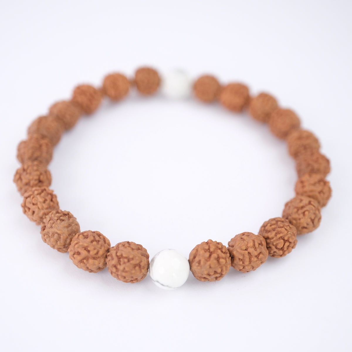 SHANTI Men’s Bracelet ‘Peace’ | Howlite, Rudraksha