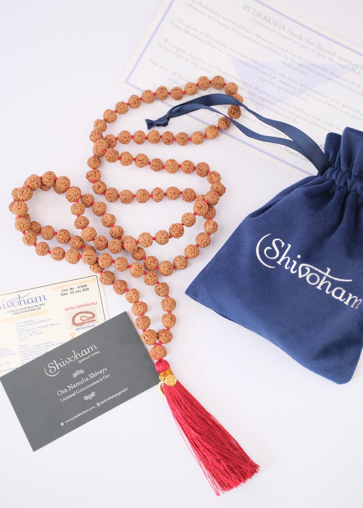 SHIVA Japa Mala | Large 9.7mm beads | Traditional Authentic Rudraksha