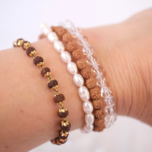YOGA Bracelet | Pearl, Herkimer Quartz, Rudraksha