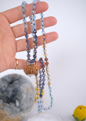 ARCHANGEL MICHAEL 'The Light Worker's Shield' Mala | 10 Mukhi, Topaz, Iolite, Citrine & Rudraksha