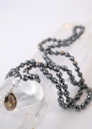 BHISHMA JI Great Knowledge Mala | Hematite & Smoky Quartz