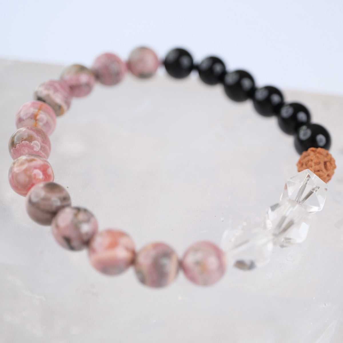 KALI Goddess Awakened | Rhodochrosite, Obsidian, Herkimer, Rudraksha Bracelet