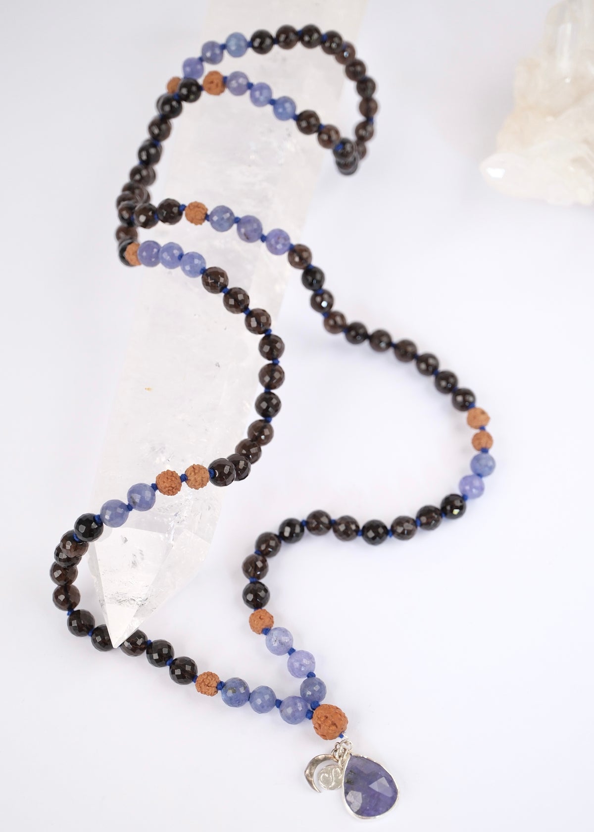 MAHADEV & the Third eye Mala | Tanzanite, Smoky Quartz & Rudraksha Mala