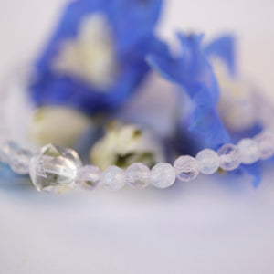 SARASWATI Flowing Grace | Lavender Amethyst, Aquamarine & Herkimer Diamond Bracelet