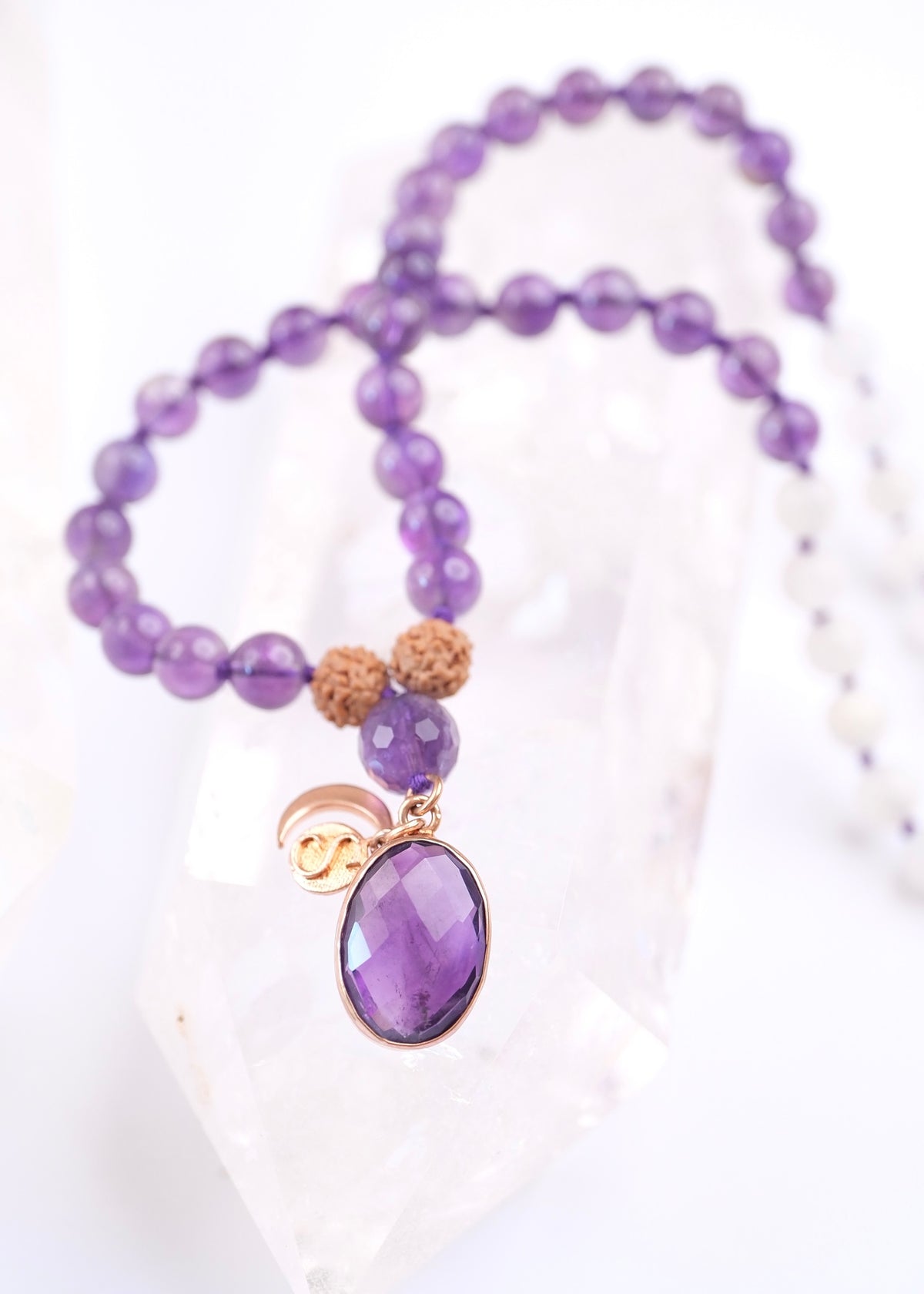 HERO’s Journey | Amethyst, Moonstone, Quartz Mala