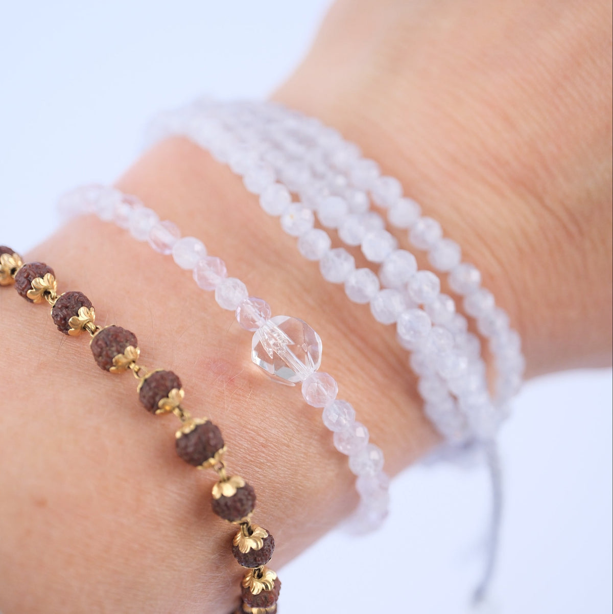 NANDINI Bracelet | faceted Aquamarine stack