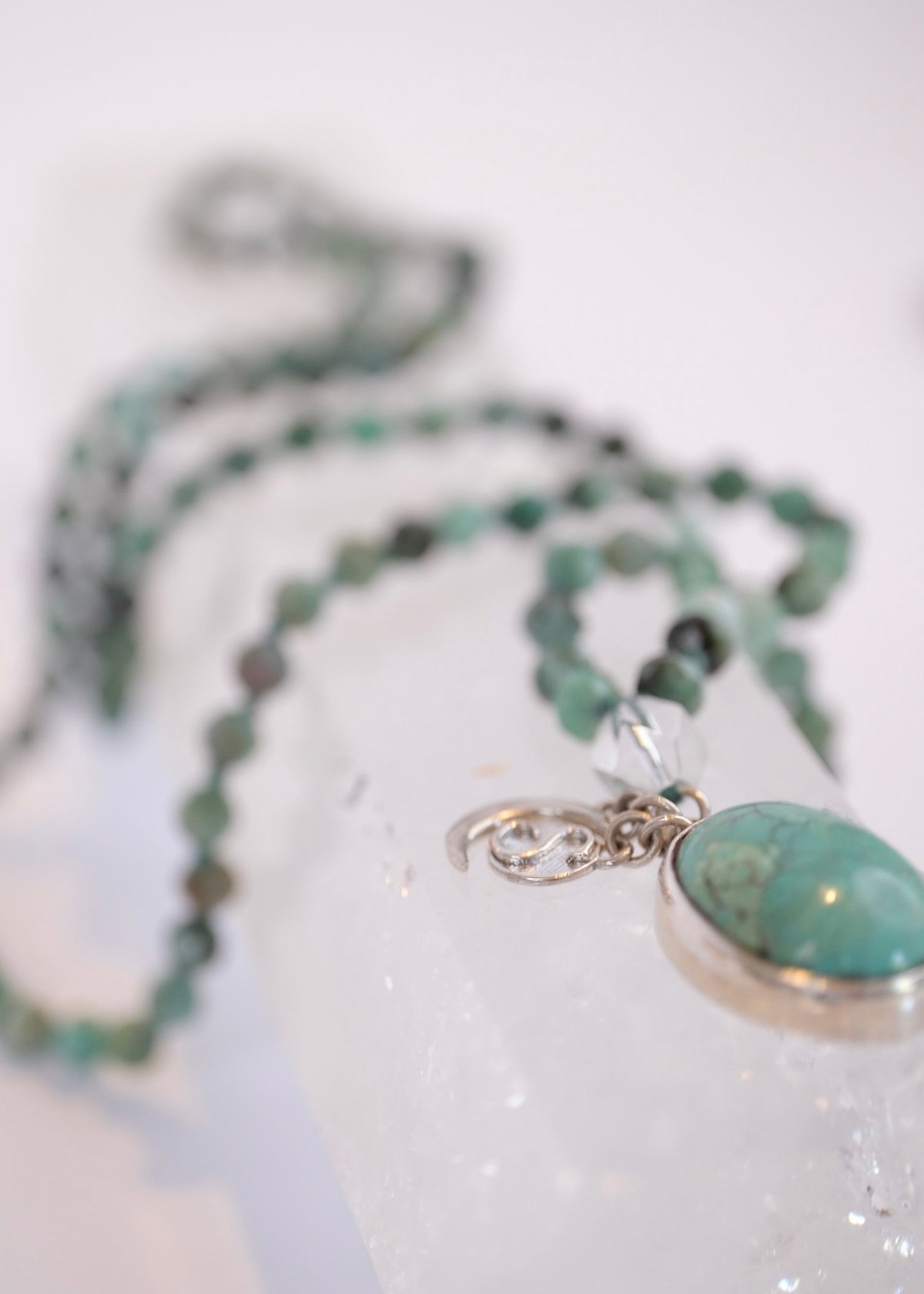 EKAANTA Mala | Finest Persian Turquoise Pendant and Emerald