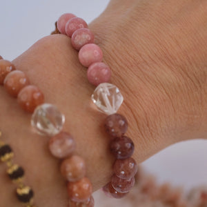 KARUNA Heary of Grace & Compassion | Thulite, Strawberry Quartz bracelet