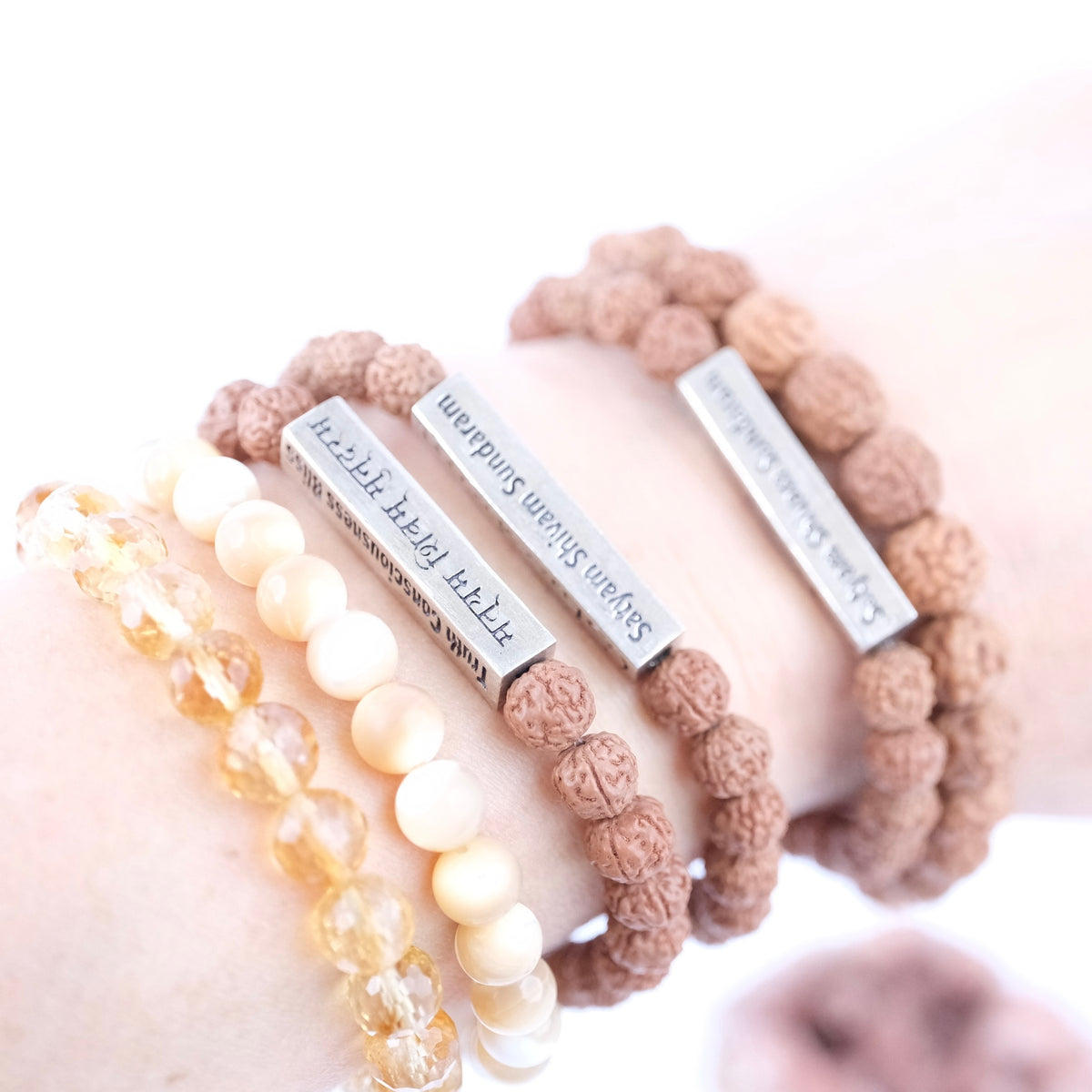 SHIVAM Rudraksha Bracelet with Mantra Bar