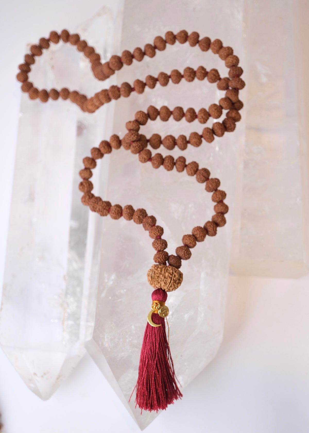 TEMPLE Collection: VISHNU Mala | Nepal 10 Mukhi Guru bead with 108 Indonesian 10 Mukhi Rudraksha