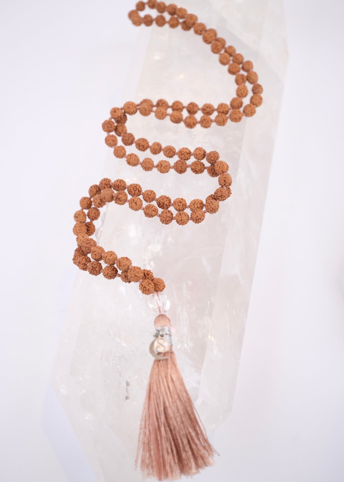 PARVATI Mother of the Universe | Rudraksha Meditation Mala with Herkimer