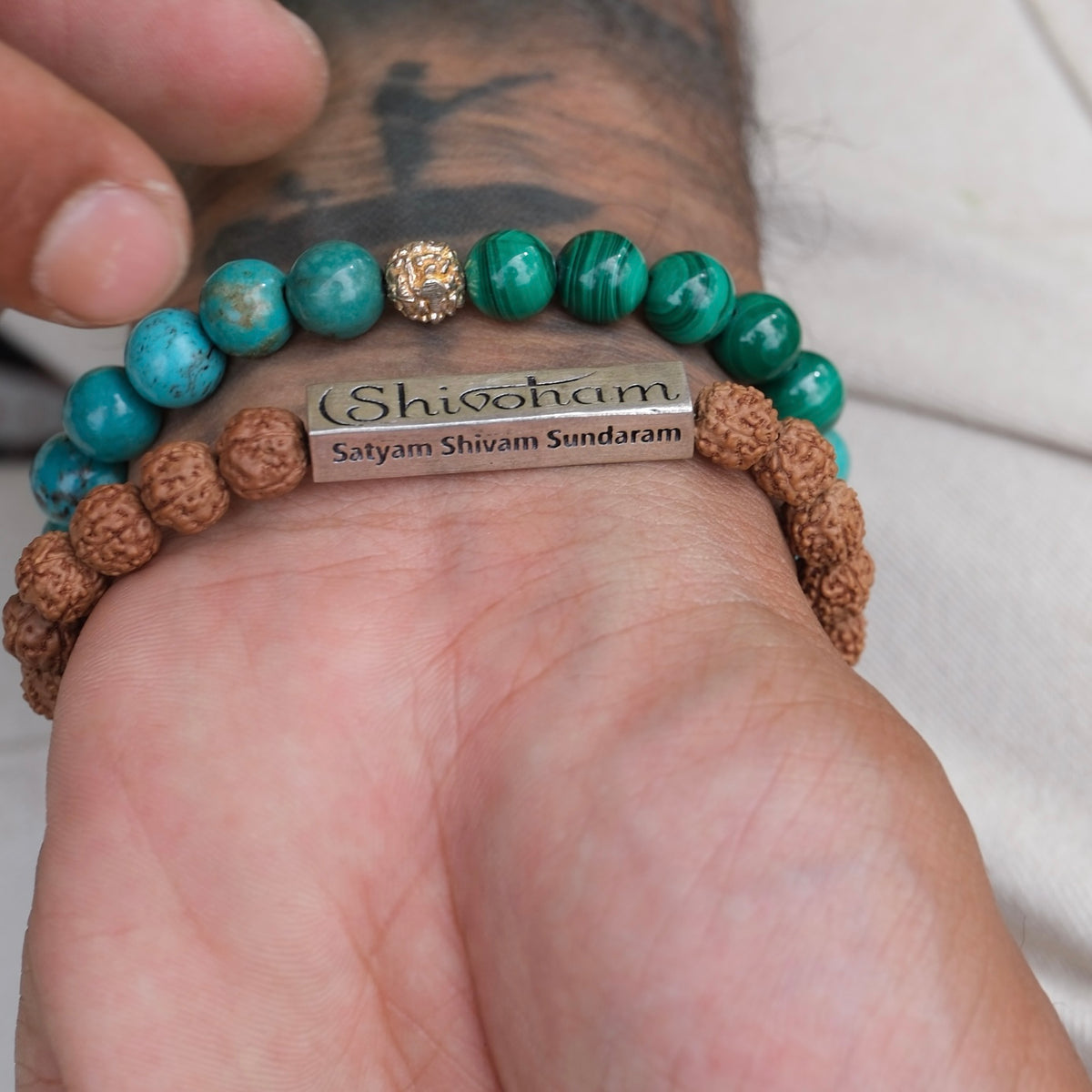 SHIVAM Rudraksha Bracelet with Mantra Bar