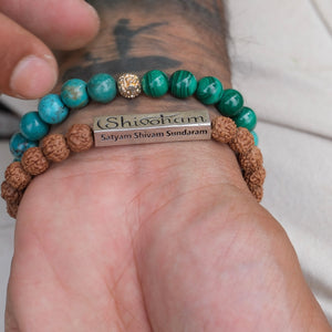 SHIVAM Rudraksha Bracelet with Mantra Bar