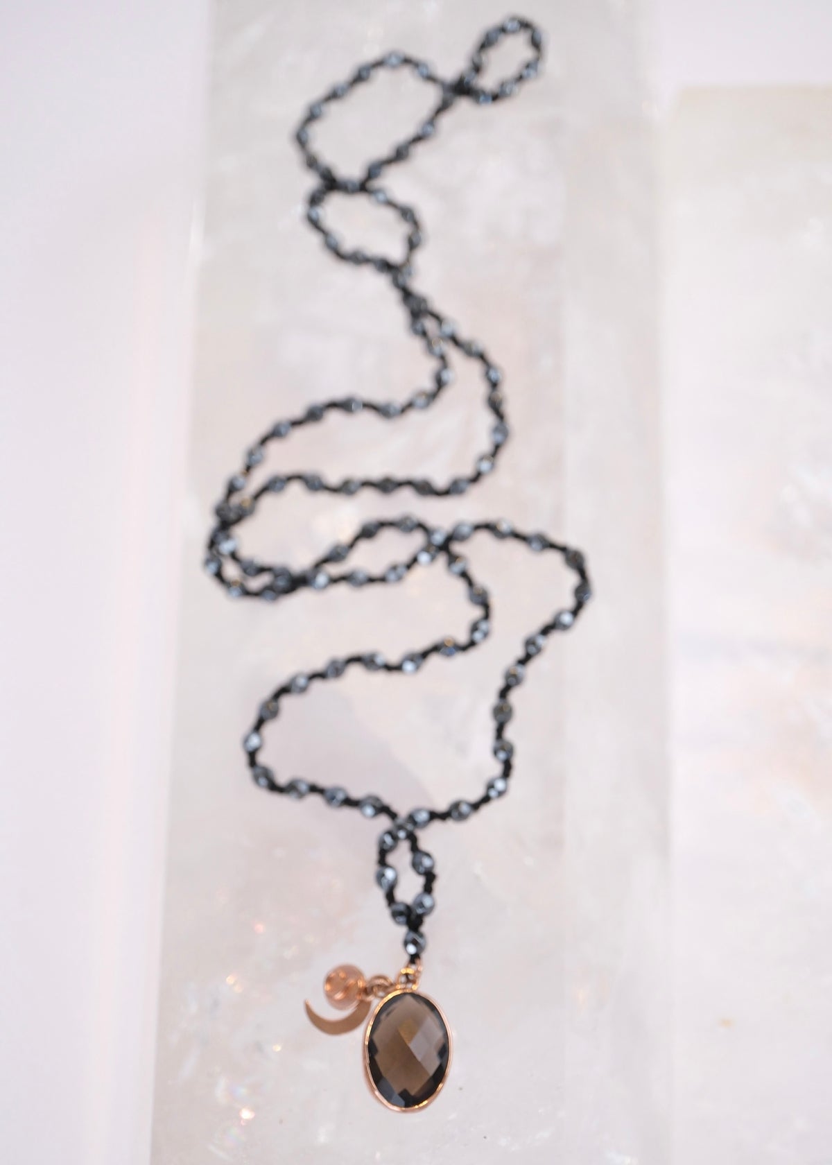 BHISHMA Knowledge Mala | Hematite & Smoky Quartz