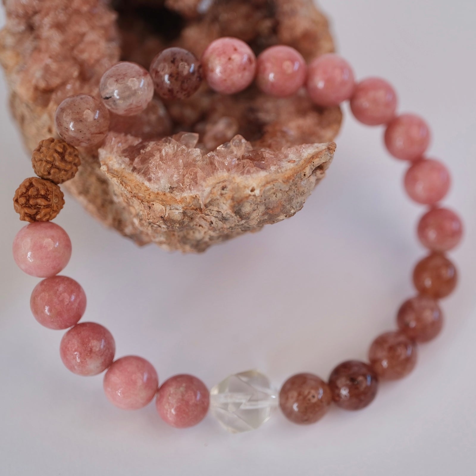 KARUNA Heary of Grace & Compassion | Thulite, Strawberry Quartz bracelet