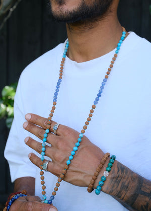 KEDAR Mala | Nepal Ganesh Rudraksha, Tanzanite, Turquoise