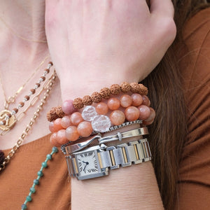 SURYA Blessings Bracelet 'The Radiant Blessing Sun' | 10mm Sunstone, Herkimer Quartz bracelet