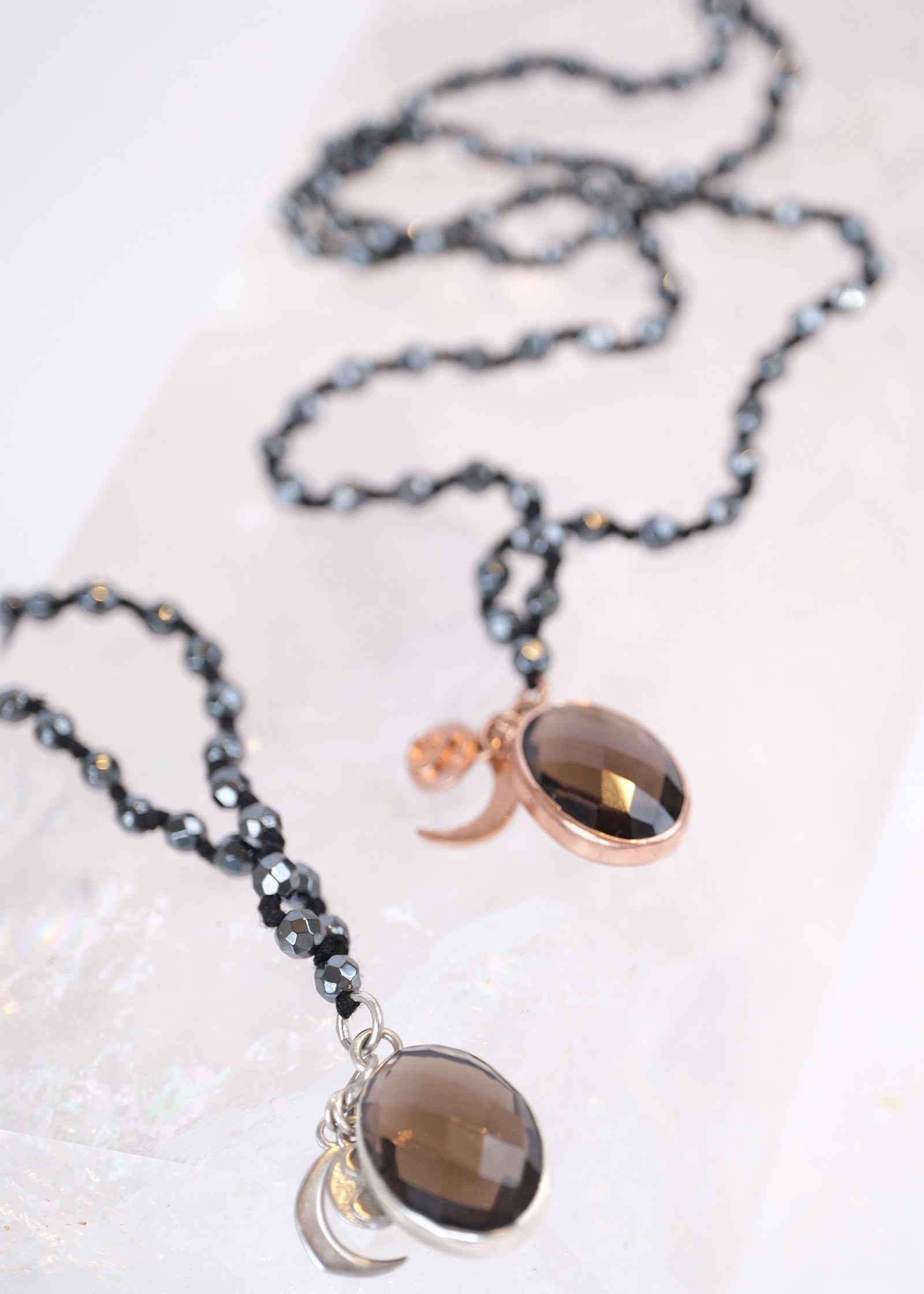 BHISHMA Knowledge Mala | Hematite & Smoky Quartz