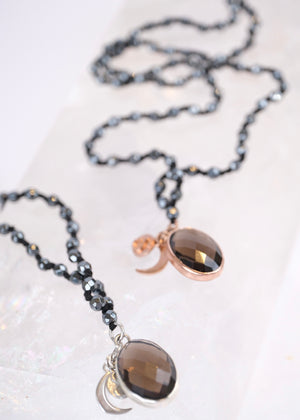 BHISHMA Knowledge Mala | Hematite & Smoky Quartz