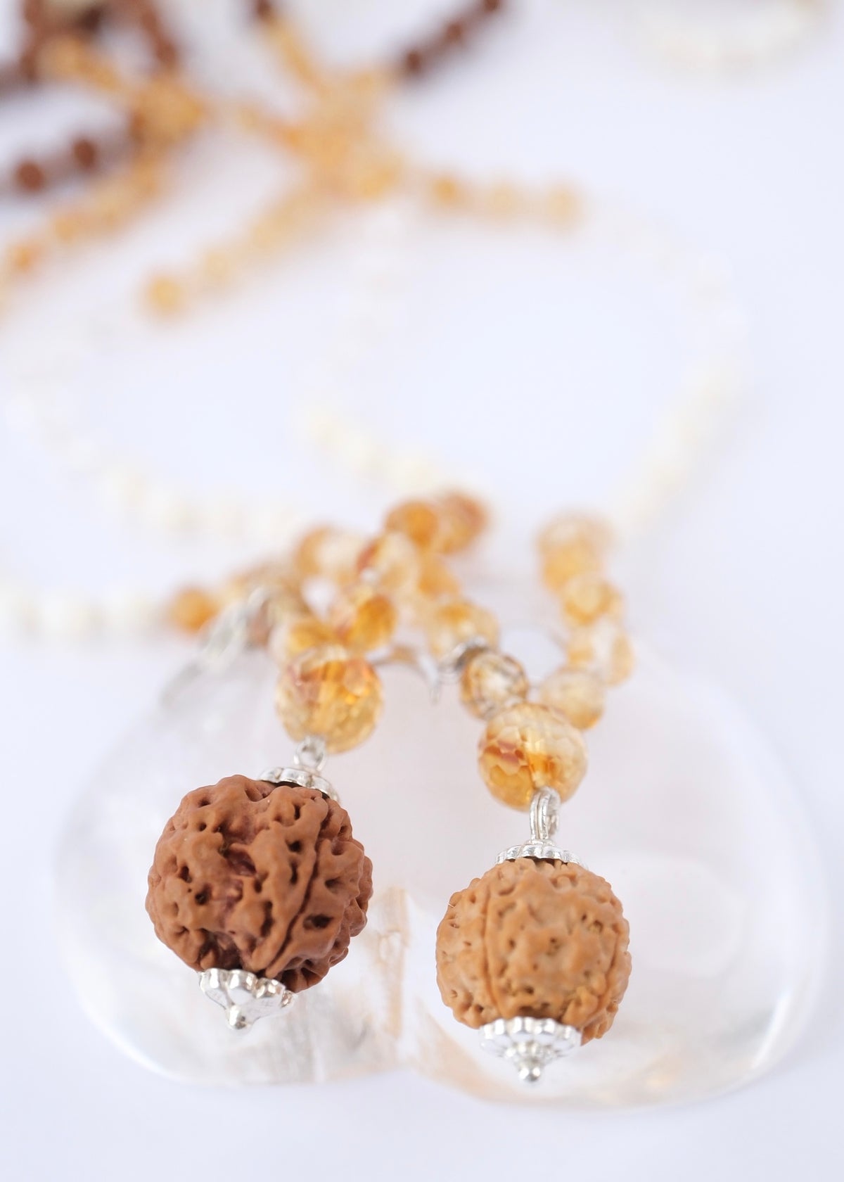 PRAJNA Saraswati Wisdom Mala for Harmony and Creativity | Nepal Rudraksha pendant