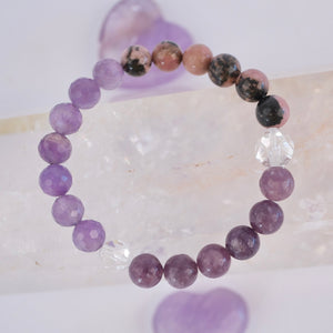 Aushadhi Devi ‘Restoring Wholeness’ | Amethyst, Lepidolite, Rhodonite & Herkimer