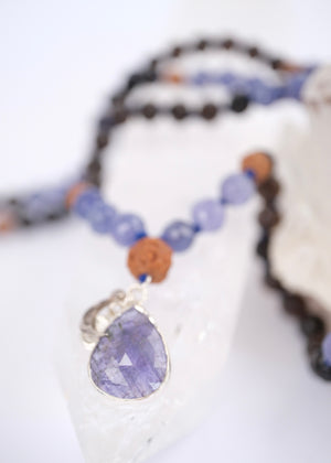 MAHADEV & the Third eye Mala | Tanzanite, Smoky Quartz & Rudraksha Mala
