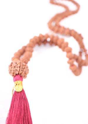TEMPLE Collection GANAPATI Riddhi Siddhi Mala | Nepal 8 Mukhi Guru bead with 108 Premium Indonesian 8 Mukhi Rudraksha