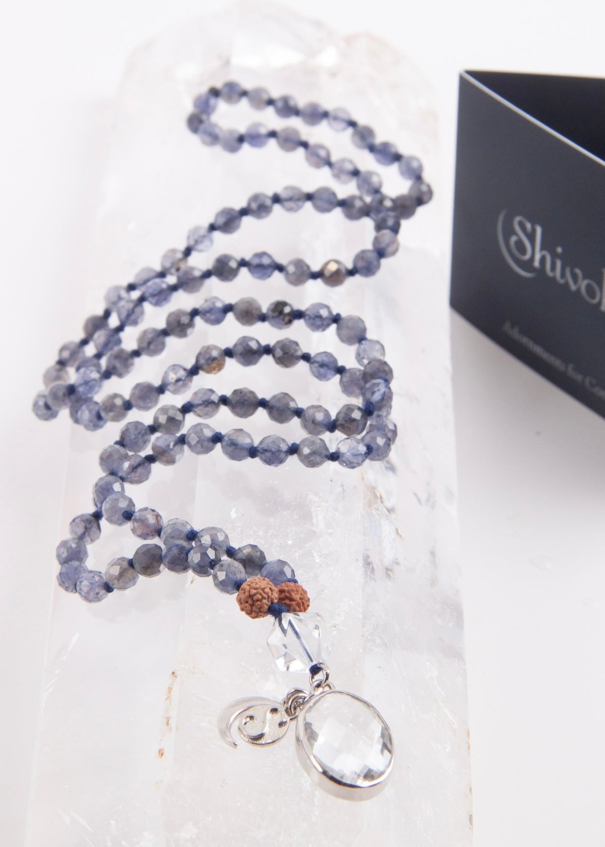 SHAMAN&#39;S Mala | Iolite, Himalayan Quartz, Herkimer, Rudraksha