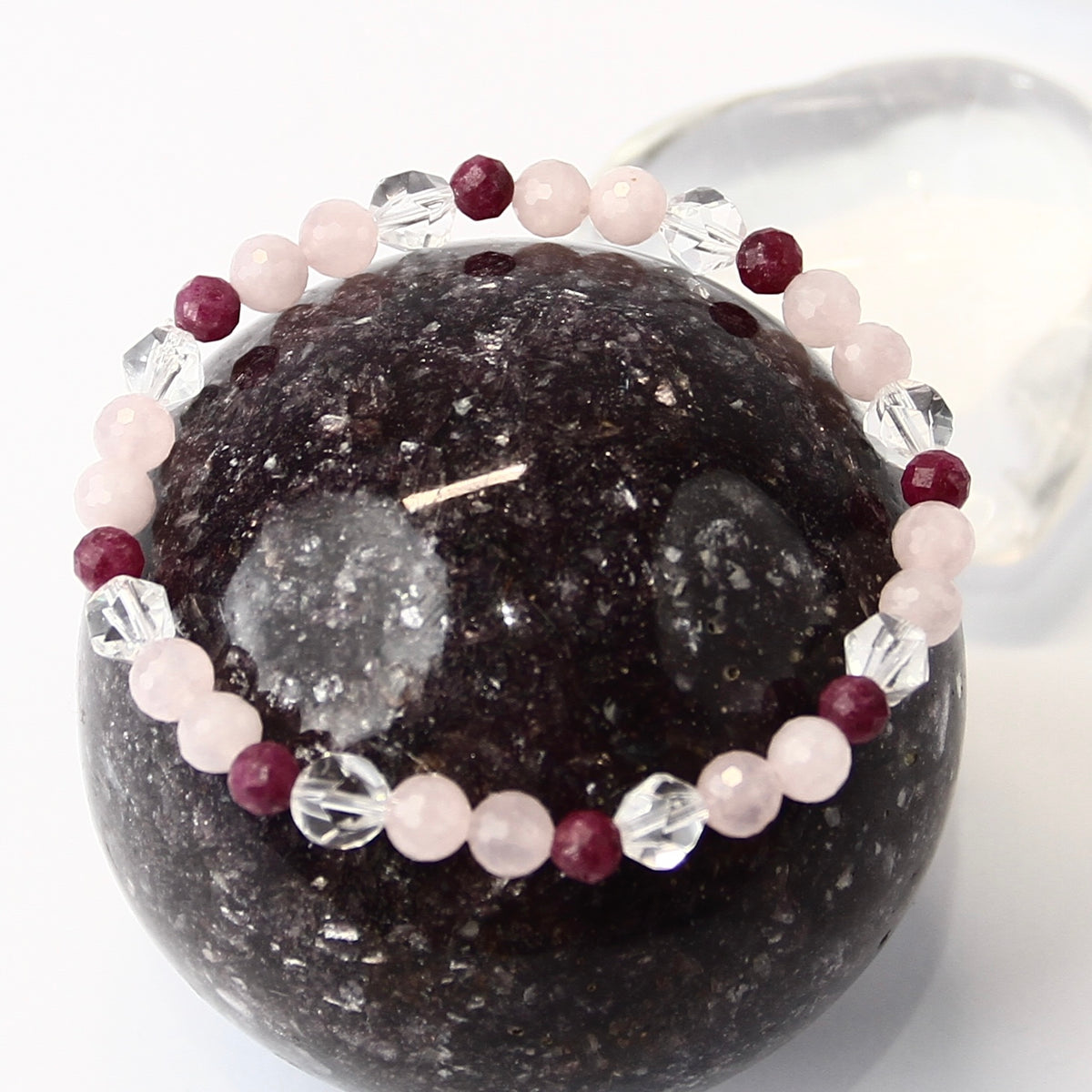 APHRODITE Love &amp; Beauty Bracelet | Ruby, Rose Quartz, Herkimer