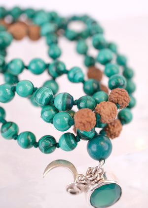 TRANSFORMATION Mala | Malachite, Green Onyx & Rudraksha