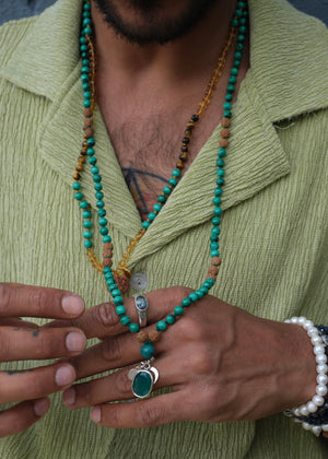 TRANSFORMATION Mala | Malachite, Green Onyx & Rudraksha