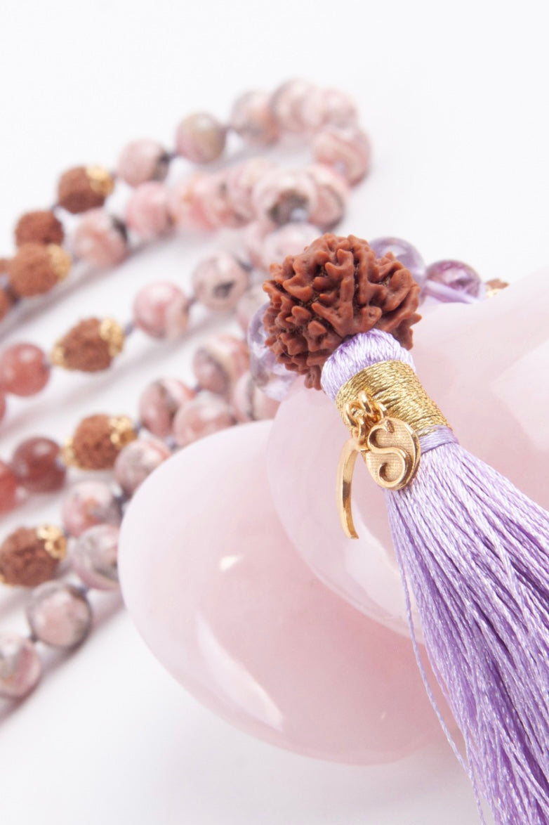 ANAND LAKSHMI Abundance, Divine Feminine Mala | Lakshmi Guru bead &amp; other profound rare crystals