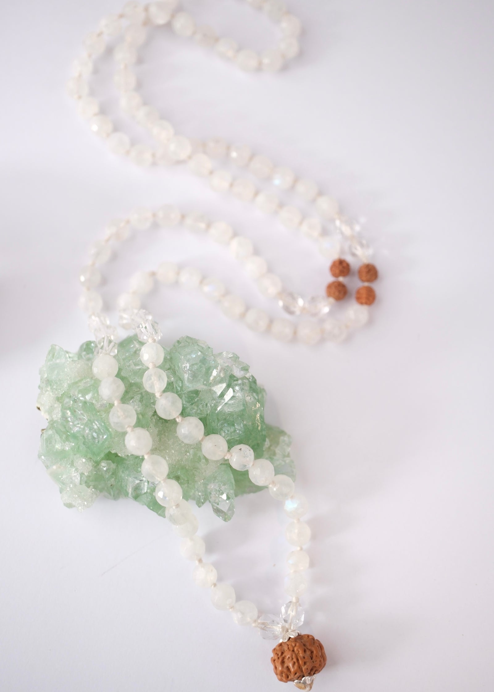 CHANDRA 'Moon's Blessings' | Rainbow Moonstone, Herkimer, Rudraksha Mala