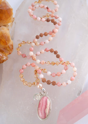 ATMA PREMA ‘The Sacred Self Love’ Mala | Rhodochrosite, Citrine, Pink Opal