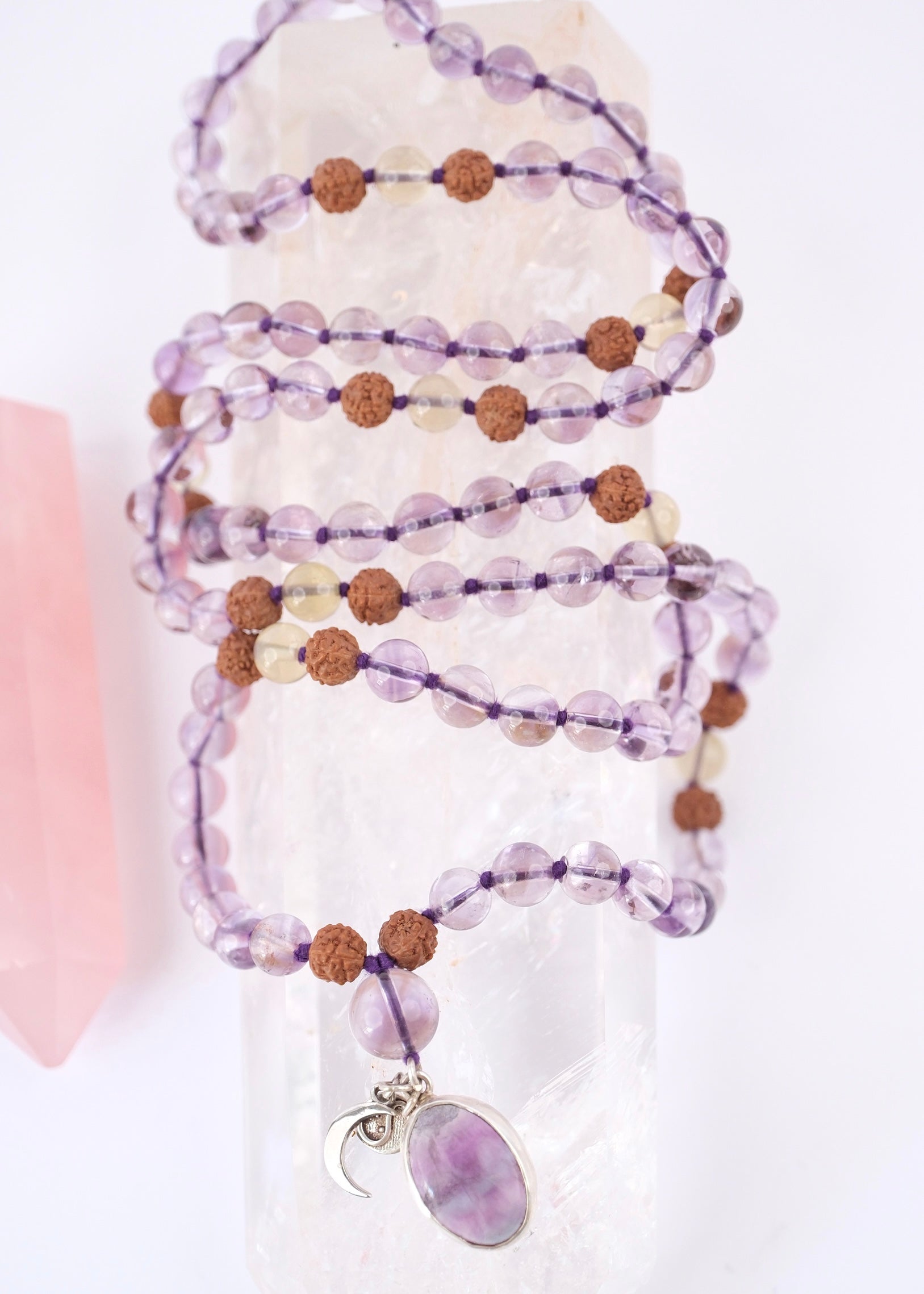 PRAKASH Mala LIGHT ENERGY | with Ametrine, Fluorite & Rudraksha