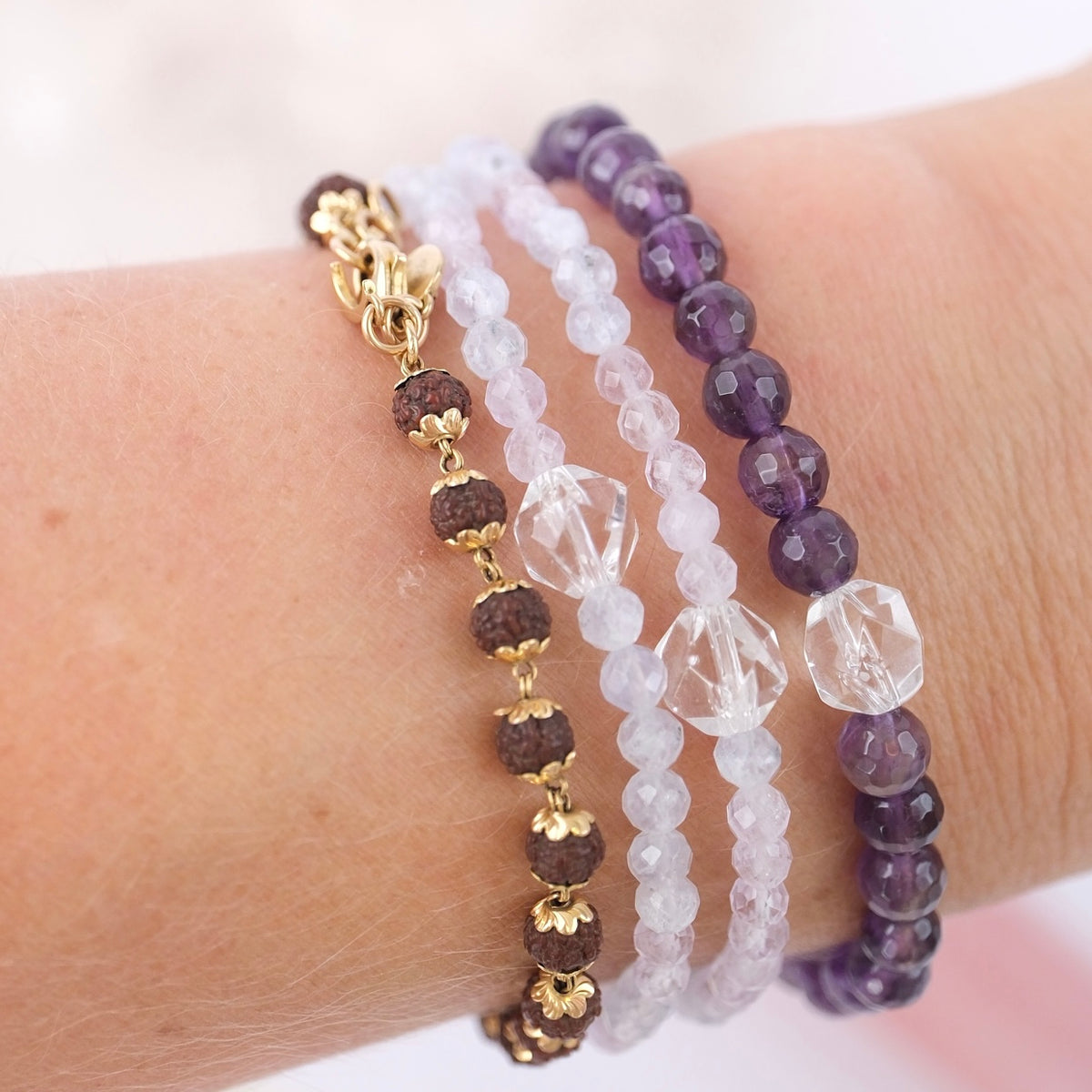 'Violet light of Spirituality' AURA | Faceted Amethyst, Herkimer Quartz