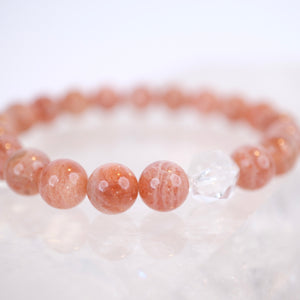 SURYA Blessings | 10mm Sunstone, Herkimer Quartz bracelet